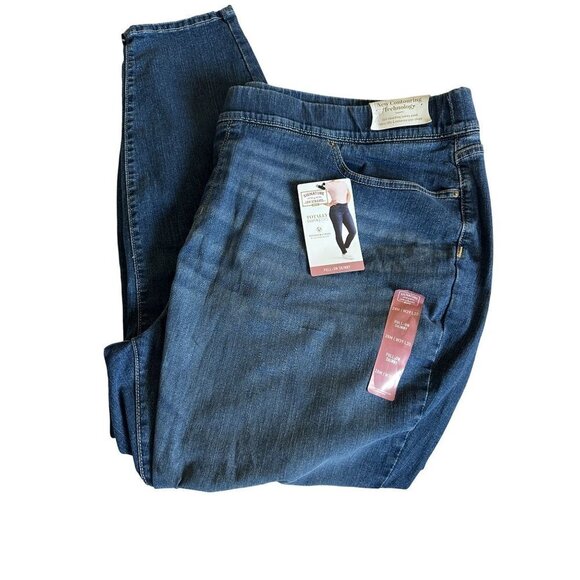 Levi Signature Jeans Womens Pull On Totally Shaping Skinny Plus Sz 28M Stretch - Picture 2 of 10
